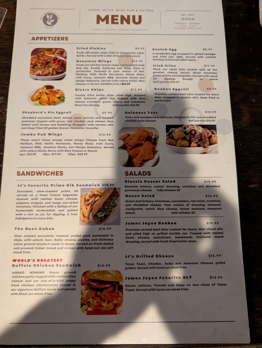 James Joyce Irish Pub & Eatery Menu - Image 6